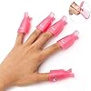 HiMo-10PC-Plastic-Acrylic-Nail-Art-Soak-Off-Cap-Clip-UV-Gel-Polish-Remover-Wrap-Tool-Pink HiMo 10PC Plastic Acrylic Nail Art Soak Off Cap Clip UV Gel Polish Remover Wrap Tool (Pink)
