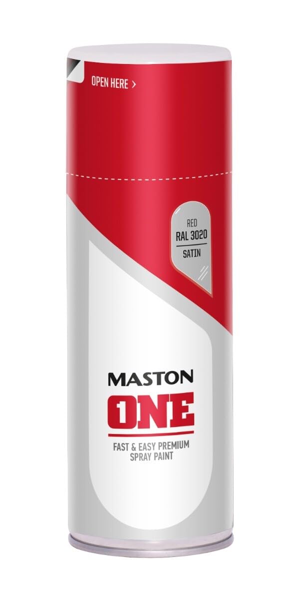 Maston Traffic Red Spray Paint One - Satin Red Ral3020 400Ml