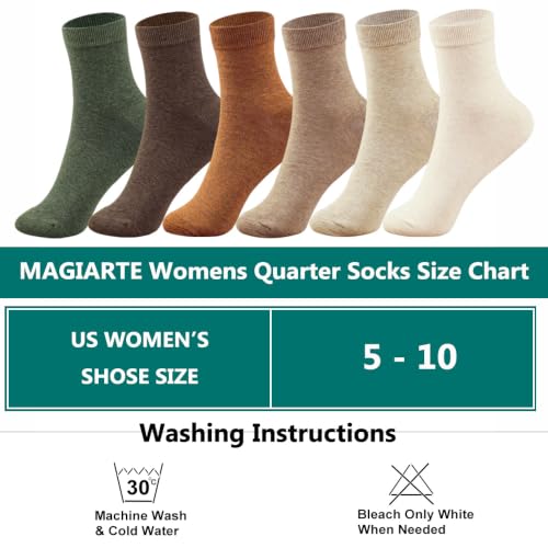 Image of MAGIARTE Womens Mini Crew Cotton Socks,6 Pairs