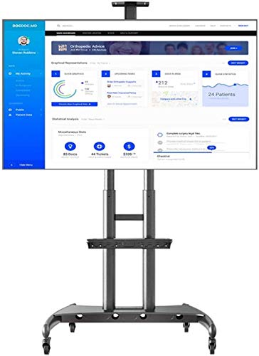 TV-Ständer Rollender TV-Wagen mit Rädern Für 32-75 Zoll / 55-80 Zoll LCD-LED-Plasma-Flachbildschirm Höhe Höhenverstellbar Mobiler TV-Ständer