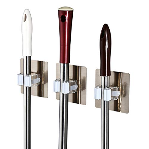 Wall Mounted Mop Titular Escova Broom Hanger armazenamento Rack Banho Organizer Hanging Cachimbo Hoo