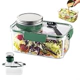 MIKMLYZE Insalatiera portatile con tazza per salsa, contenitore per alimenti da 7,7 tazze, a prova di perdite, contenitore per il pranzo in PC, per viaggi, palestra, preparazione dei pasti