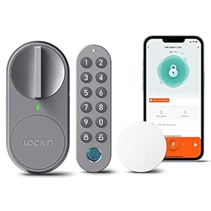 Lockin Smart Door Lock G30 with Keypad Pro, WiFi & App Control, Auto-Lock, Alexa & Google Compatible, Keyless Entry Electronic Door Lock, Fingerprint, Access Code, Grey