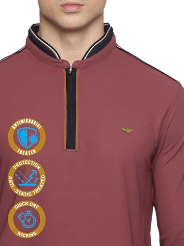 Image of STELLERS Men's Henley Collar T-Shirt | Wrinkle Free | Quick Dry | Full Sleeve | Regular Fit