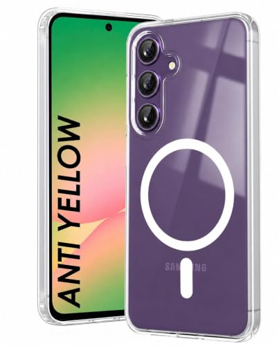 Image of DIZORO Crystal Clear Magnetic Compatible with Samsung A16 5g Back Cover case with Anti-Yellow (Compatible with Magsafe) Anti-Scratch | Shockproof Transparent Cover