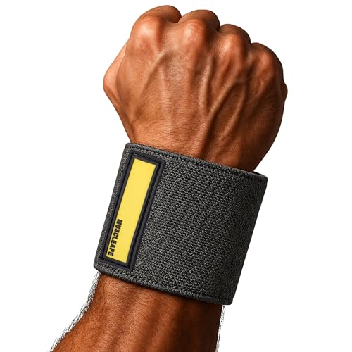 Image of Muscleape Wrist Wraps for Gym | SuperFabric Strength Support Straps for Heavy Lifting, CrossFit & Powerlifting | Adjustable Compression Wrist Support for atheletes- Superb Workout Wrist Stability & Protection. (Gun Grey, 20 Inches)