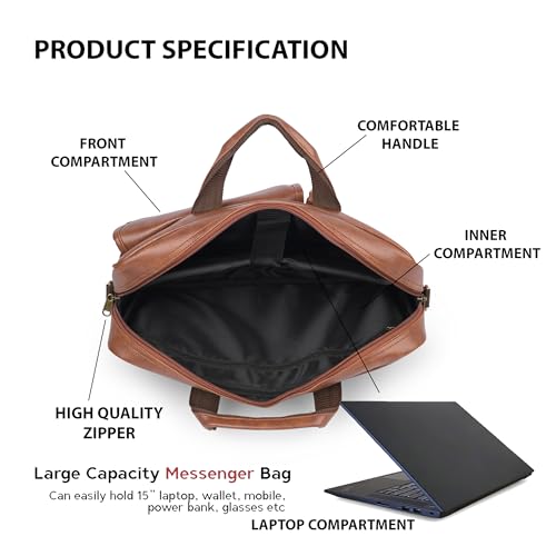 Image of ADISA Laptop Messenger Office Bag Briefcase for Work for Men (LB6055)