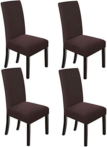NORTHERN BROTHERS Chair Covers Set of 4, Parson Chair Slipcovers for Dining Room, Removable Washable Kitchen Chair Cover for Hotel and Ceremony, Chocolate