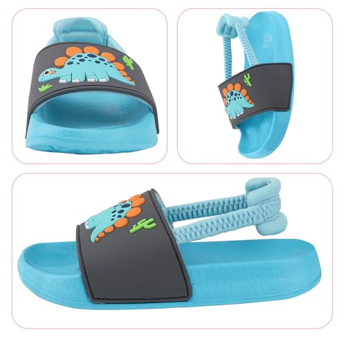 Toddler Boys Girls Slides Sandals with Elastic Strap Non-Slip Flip Flop Lightweight Little Kids Shower Slippers Beach Pool Shoes2