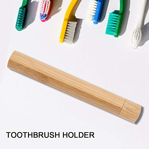 KSTE Toothbrush Holder, Portable Eco-Friendly Bamboo Toothbrush Travel Protect Box Holder Storage Case - Image 2