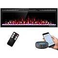 Dreamflame 50" WiFi-Enabled Electric Fireplace, Smart Control via Alexa or App, Recessed & Wall Mounted Fireplace Heater with Thermostat, Slim Frame, Multi-Color Combinations, Black