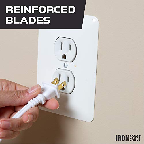 Iron Forge 2 Prong White Extension Cord 3 Pack, 6Ft 10Ft & 15Ft - 16/2 Durable Electrical Cable With 3 Outlets, Household Extension Cord Bundle For Home, Office, Compatible With Major Appliances #TOP4