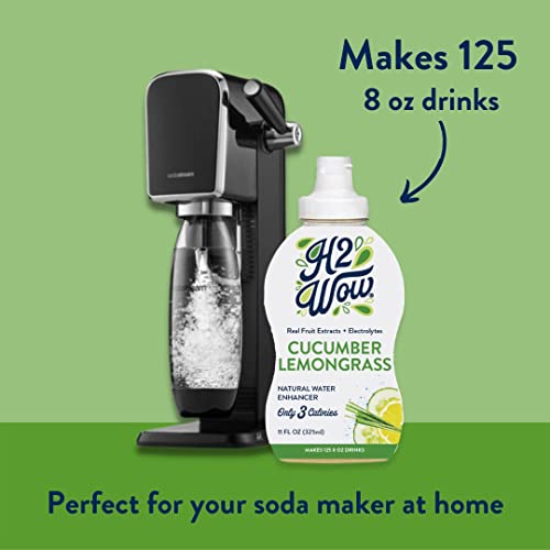 H2Wow Water Enhancer Drops – Organic & Natural Extracts Of Real Fruit - A Hint Of Organic Stevia - Delicious Cucumber Lemongrass Flavored Water 11Oz/125 Servings #TOP3