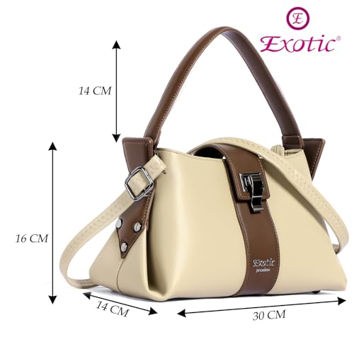 Image of EXOTIC Premium Stylish Dual Tone Elegant Buckle Hand & Sling Bag - Cruise Couture Collection