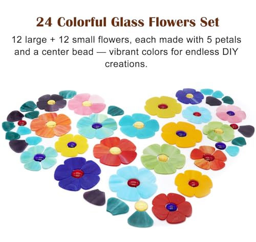 LITMIND 24 Precut Stained Glass Flower Mosaic Tiles, Bright Mix by LITMIND - Used condition - Image 7