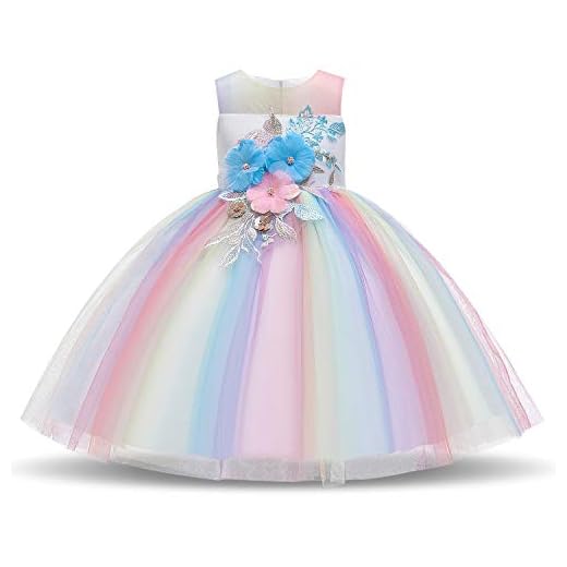 NNJXD Flickor tyllblomma prinsessa halloween festklänning för barn