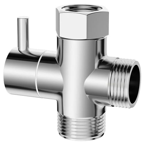 Shower Diversion Valves, G1/2 Shower Divider Valve, Shower Valve with Rubber Sealing Ring, Three-Way Diversion Valve Replacement Part, Suitable for Chrome Shower Components of Showers System