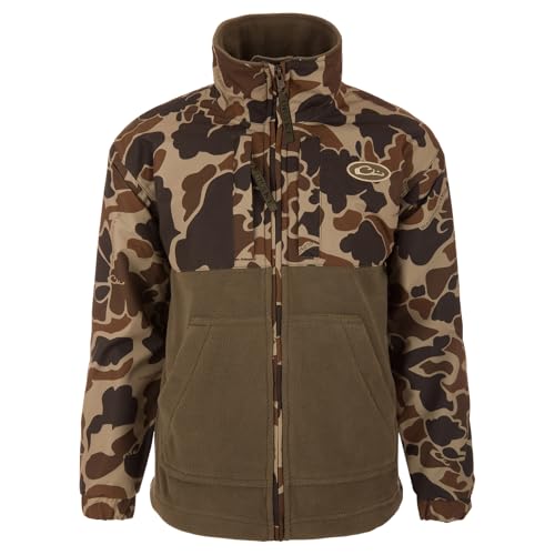 Image of Drake Waterfowl Youth MST Eqwader Warm Moisture-Wicking Fleece Lined Waterproof Windproof Breathable Full-Zip Outdoor Jacket