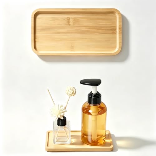 1PCS Bamboo Bathroom Trays - Suitable for the Bathroom Kitchen Breakfast Tray and Decorative Tray (8.27 in * 4.33 in)