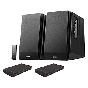 Edifier Studio R1700BT BK 2.0 luidsprekersysteem Black ISO Set (actief paar speakers met Bluetooth & infrarood afstandsbediening incl. 2 absorberende platen) zwart