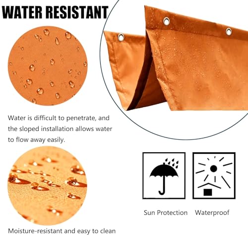 Bâche ombrage vague orange rétractable pour bloquer la chaleur du toit