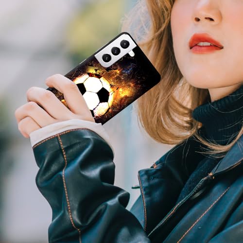 GlamCase for Samsung Galaxy S21 Plus Case, Samsung S21+ Case - Soccer On Fire Design Printed Slim & Sleek Cute Plastic Hard Snap on Designer Back Phone Case/Cover for Samsung Galaxy S21 Plus by GlamCase - Used condition - Image 2