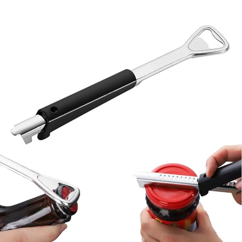 Aischens Ouvre-Boîte Manuel en Acier Inoxydable, Decapsuleur Ouvre Bouteille Réglable, Ouvre Bocal Universel Antidérapant pour Personnes Âgées, Sans Effort, Ouvre-Boîte Portable Multifonctionnel