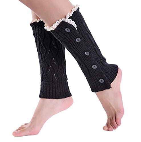 Preisvergleich Produktbild Rosennie Mädchen Kurz Socken Bein Wärmer Stiefel Abdeckung (Schwarz)