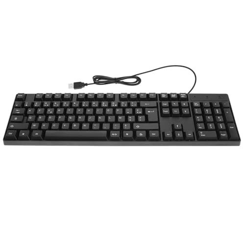 NUOBESTY Teclado de Computadora USB Cable para Oficina y Hogar, Diseño Sencillo, Escritura Rápida y Estable, Adecuado para PC y Portátil