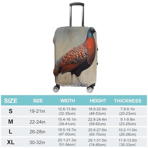 Red Pheasant Luggage Cover, Washable Elastic Suitcase Cover Protector Fit 18-32 Inch Luggage2