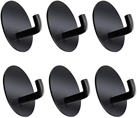TamBee 4 Pack Self Adhesive Hooks Heavy Duty Wall Door Hooks Office Home Kitchen Bathroom Closet Sticky Hooks for Hanging Coats Towels Keys Hooks - Black