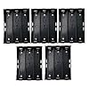 18650 Battery Case Holder, 5 Pack 3 Slots x 3.7V DIY Battery Storage Box, in Parallel Black Plastic Batteries Case with Pin for 3 x 18650