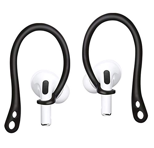 ALXCD Ear Hooks Compatible with AirPods Pro, Anti-Slip Over-Ear Soft TPU Earhook [Anti Slip][Anti Lost], Designed for AirPods Pro Headphones, 1 Pair, Black