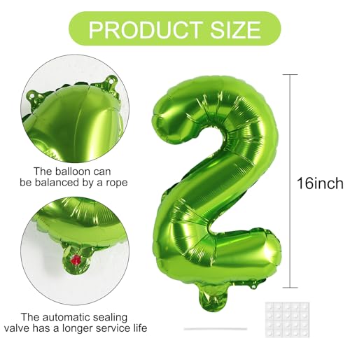 Image of TONIFUL 16 Inch 10 Pcs Light Green 0-9 Birthday Number Balloons