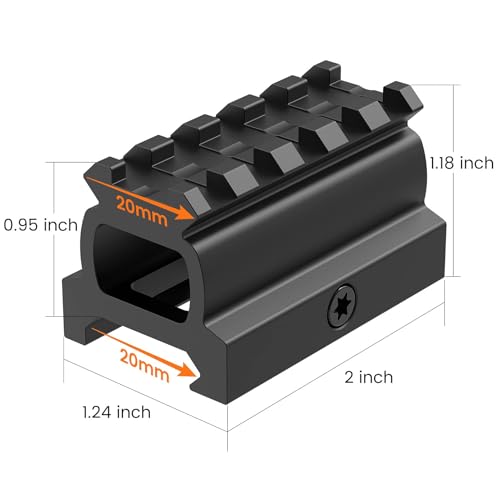 Feyachi Picatinny Rail Riser Mount, 0,95 cala High,5 Slots Riser Mount for Red Dot Sight