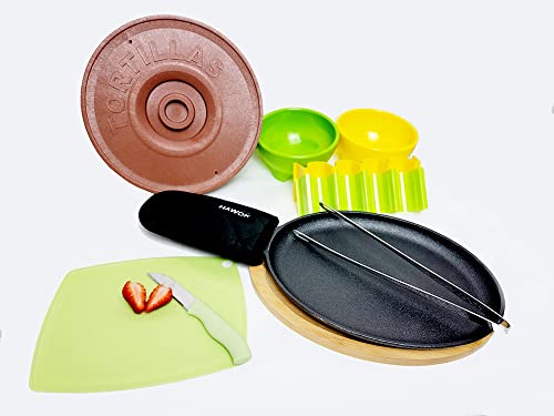 Hawok Cast Iron Pre-Seasoned Fajita Pan Set Of 10 #TOP1