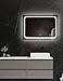 Produktbild ApeJoy® Wandspiegel 70 x 50cm mit beleuchtung und Uhr, LED Badspiegel mit Touch-Schalter, Lichtspiegel hell Kaltweiß 6500K Energieklasse A+ IP44 AJ02