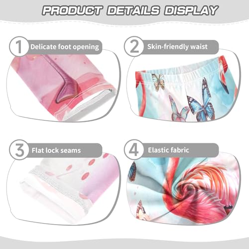 Toddler Girls Leggings Printed Yoga Pants Leggings Blue Butterfly Flamingo for Kids3