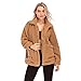 Jackets for Women,Casual Fleece Fuzzy Faux Shearling Warm Winter Oversized Outwear Jackets Shaggy Coat (Camel,S)
