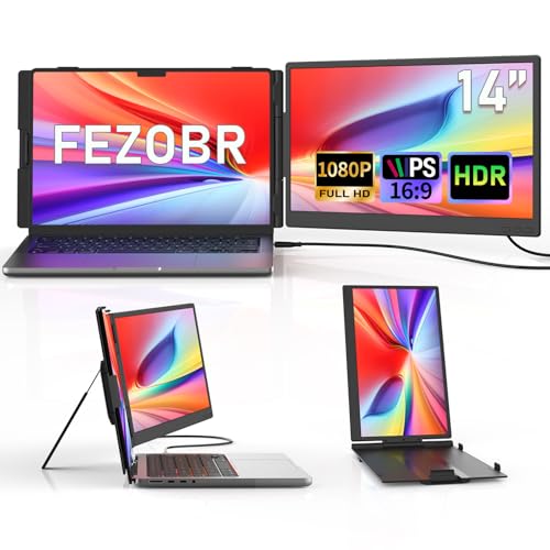 Image of 14 inch Laptop Screen Extender, Ultra-Thin Dual Portable Monitor for Laptop, 1080P FHD IPS Display, USB-C Plug & Play Extended Screen for Mac /Windows /Chrome, Fit 13-17.3 inch Laptops