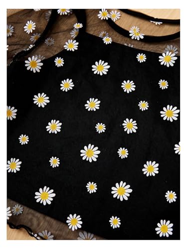 Girl's 2 Packs Mesh Shirt Crop Tops Floral Print Short Sleeve Summer Cute Shirt Tops for Teens2