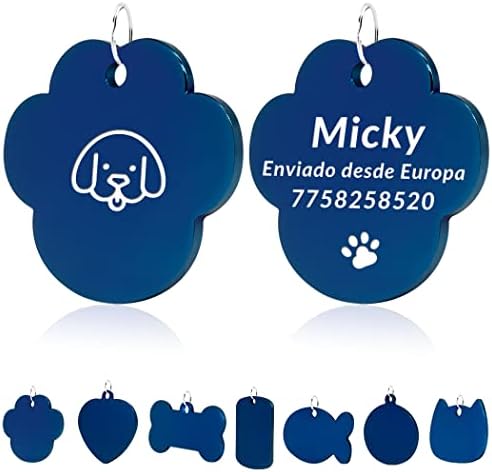 FUSIYU Cat Tags for Pets Engraved, Cat Id Tag Engraved, Pet Tag Engraving, Cat Id Tags, 25 x 25 mm Glitter Bling Pet Tag Engraved Cat, Zinc Alloy, Round, Rose Pink