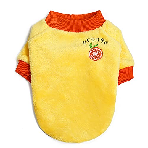 Dog Sweater Dog Clothes Fleece Dog Woolen Sweater Winter Warm Coat Fruit Pajamas Fleece Sweater for Small Dog Medium Dog Cat Yellow XXL