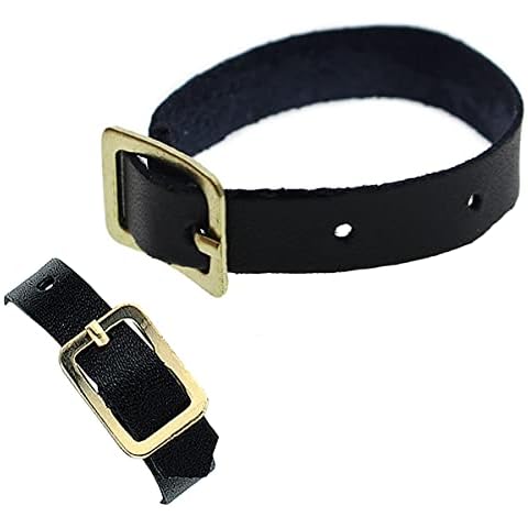 25 Pack Leather Luggage Tag Loops with Brass Buckle Cover