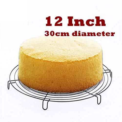 Mokpi Round Cake Cooling Racks Wire Baking Steaming Rack, 12 Inch Diameter, Steamer Rack (Black-2 Pack) #TOP5