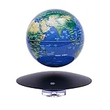 Floating Globe Lamp,6" World Geographic Globes Anti Gravity 360 Rotating World Map with LED Light Ma