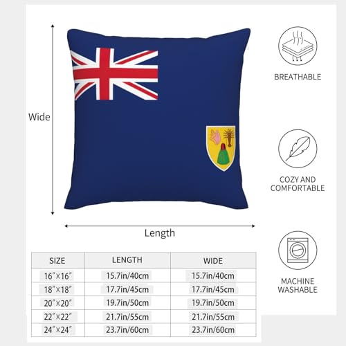Housses de coussin drapeau Turques-et-Caïques en lin lavable pour canapé - 5