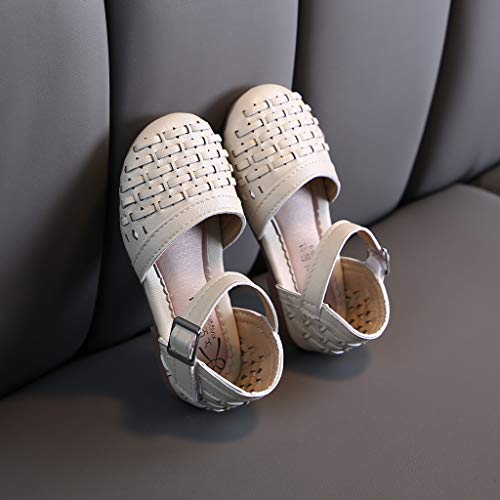 EnJoCho Little Girls' Sandals Infant Kids Baby Summer Beach Weaved Casuanl Princess Shoes for Childen 1 to 12Years (Beige-a#qh, 3 Big Kids)2