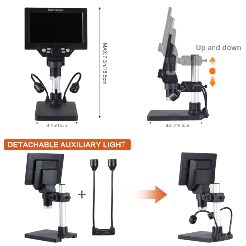 Image of Koolertron 7 Inch LCD Digital Microscope 12MP 1080P with 32G TF Card