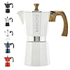 Grosche milano moka stovetop espresso coffee maker 9 cup 450 ml white  urban country home decor